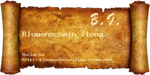 Blumenschein Ilona névjegykártya